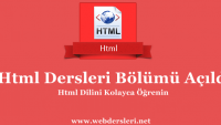 Html Dersleri Bölümümüz Açıldı
